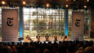 Panelists speaking at "Schools for Tomorrow" conference.